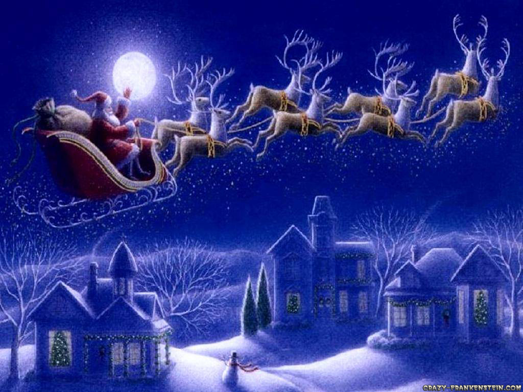 santa claus sleigh cartoon